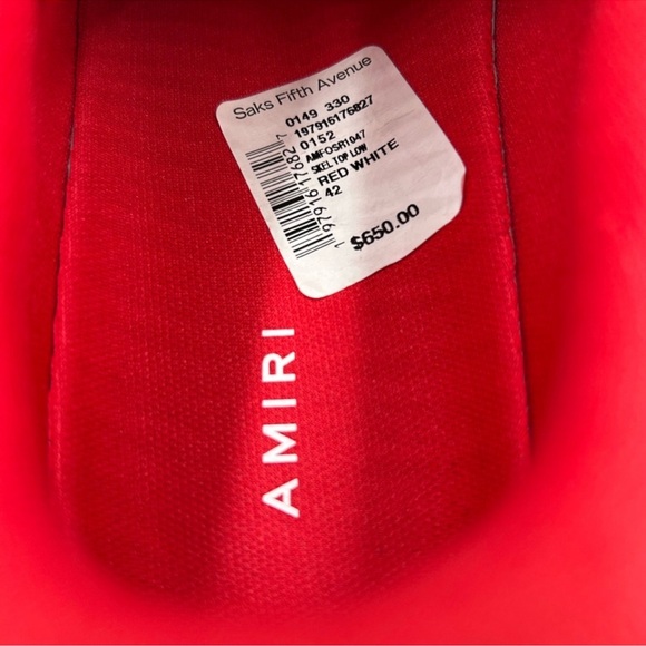 Men’s Amiri skel low top leather sneakers size 42. Worn once pristine. - Picture 9 of 11